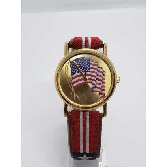 Valdawn American flag men's watch. Flag on face. F69155-1 Working watch